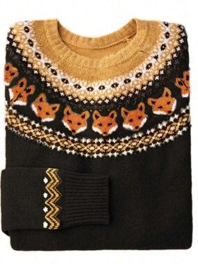 Black Fox Fair Isle Crewneck Sweater